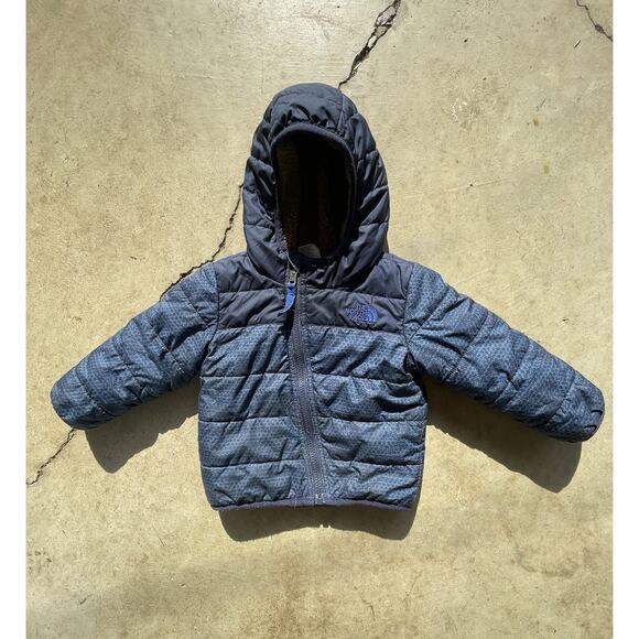The North Face Puffer Jacket Coat Boys 12-18 Months Reversible Sherpa Fleece - Picture 1 of 11
